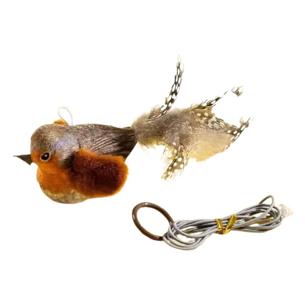 

Indoor Interactive Birds Toy for Cat Chasing Teasing Toy Sounding Cat Teaser Toy Self-hilarity Wall Hanging Birds Cat Toy сірий