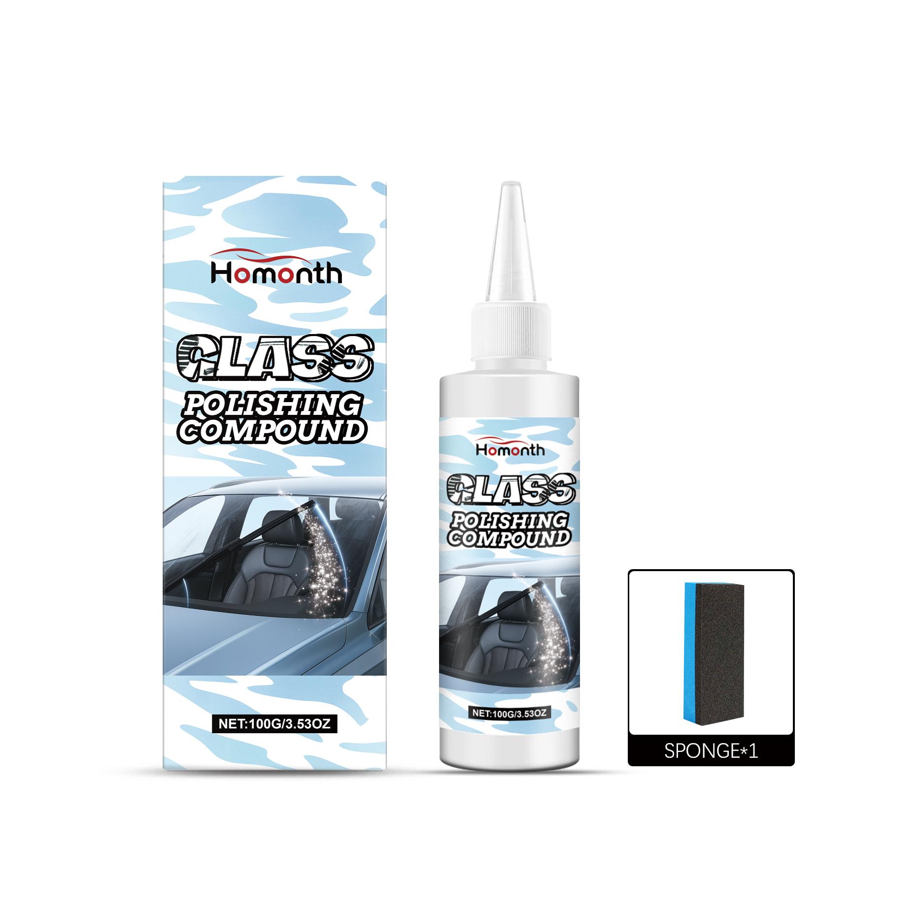 

Homonth Car Glass Polishing Paste, Car Glass Film Coating Deep Cleaning and Stain Removal, Clear Water-Repellent Oil Film Cleaning Paste 1 set