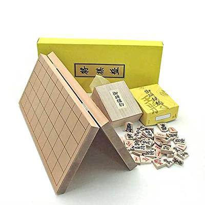 Shogi Set Perfect for Adults and Children. Includes a Shinkei No. 7 Folding Shogi Board and Bold Wooden Shogi Pieces.