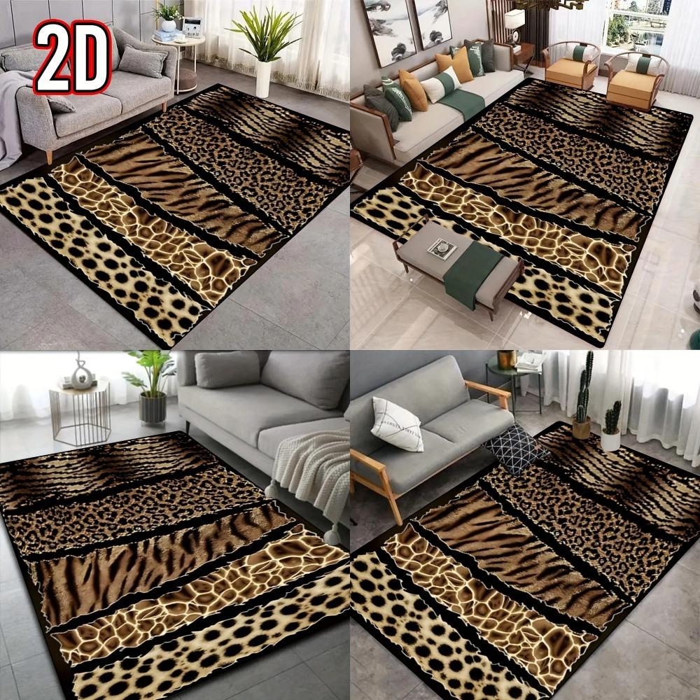 Modern Luxury Chic Area Rug 2D Flat Print Non-Slip Washable Floor Mat for Living Room Bedroom Home Decor Aesthetic Carpet
