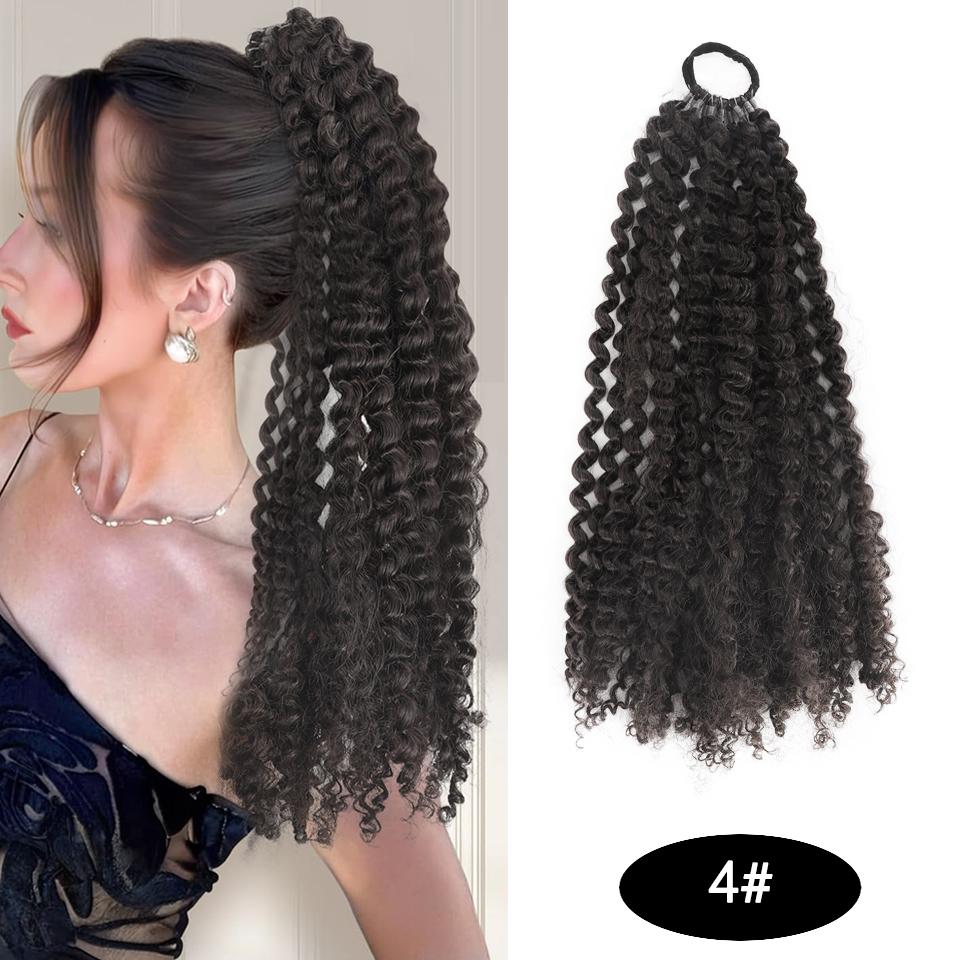 Küçük Kıvırcık Uzun At Kuyruğu Saç Uzantıları Lastik Bant Stili Sentetik Isıya Dayanıklı Elyaf At Kuyruğu Saç Uzantıları Siyah Kırmızı Kahverengi Kadın Peruk