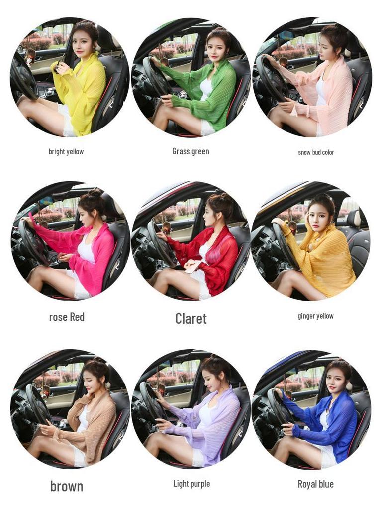 Women's Long Sleeve Lightweight Anti-UV Chiffon Shawl