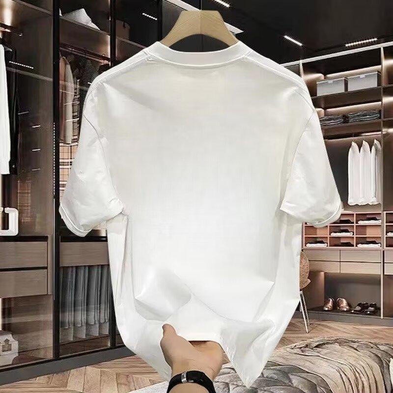 American Trendy Brand Pure Cotton Men'S Printed Short-Sleeved T-Shirt Trendy Men'S And Women'S Versatile Round Neck T-Shirt Men'S