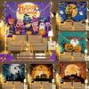 Halloween Pumpkin Lantern Tapestry: Party Scene Decor & Photography Backdrop