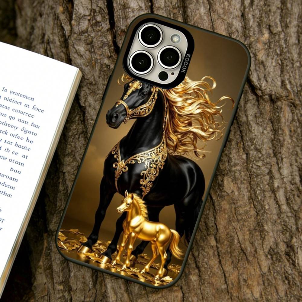

Золотая Лошадь Чехол для Телефона Для iPhone 17,16,15,14,13,12,11 Plus,Pro Max,XS,Красочный Серебристый Чехол для Телефона Funda Cover iPhone16Plus