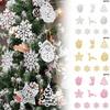 20PCS Christmas Snowflake Decor DIY Material Christmas Pendant Snowflake Ornaments Winter Home Christmas Tree Ornaments