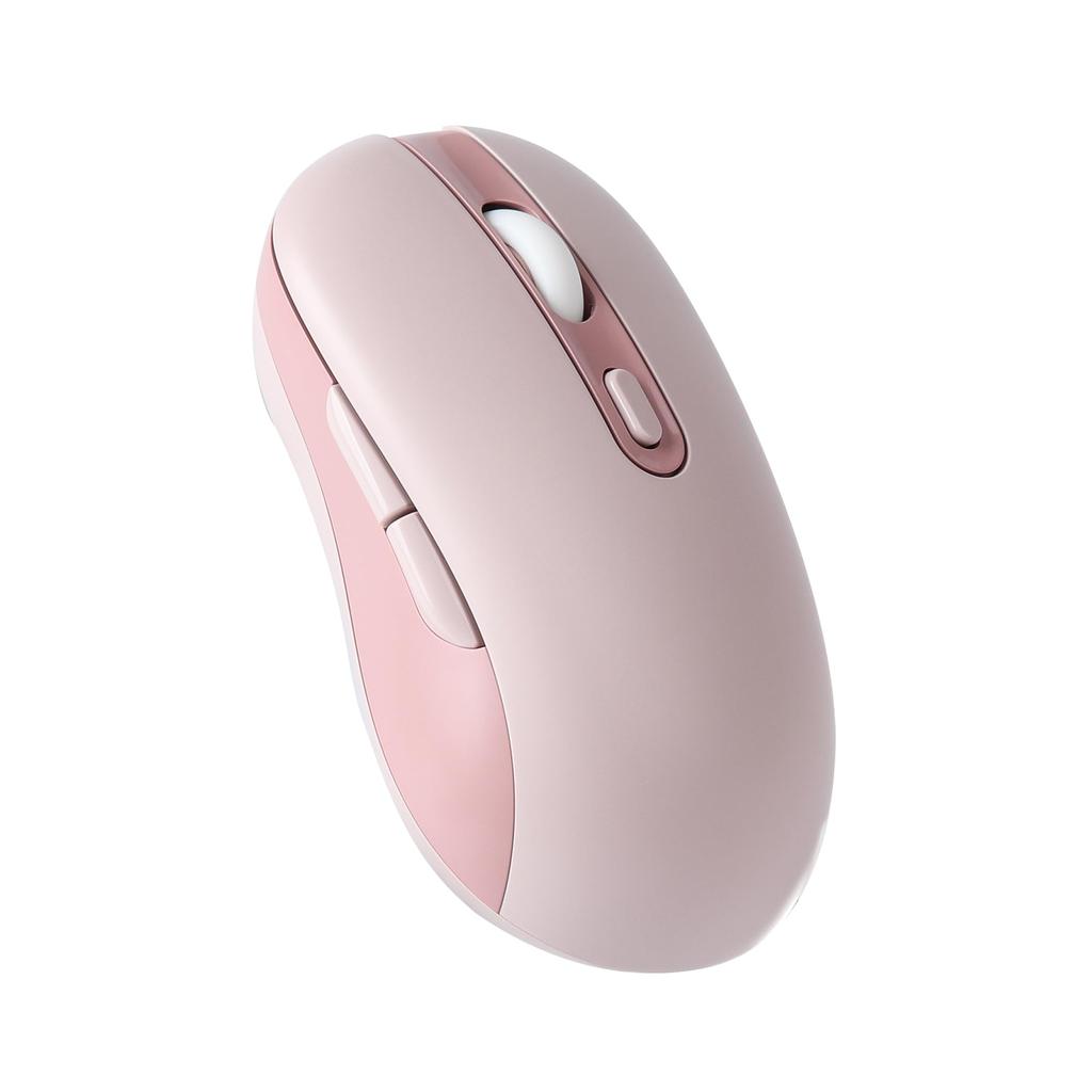 Wireless Bluetooth and USB Compatible with Microsoft and Pink Mouse, 2.4GHz Compatible, Quiet, Rechargeable, Optical, Compact, Portable, Cordless,