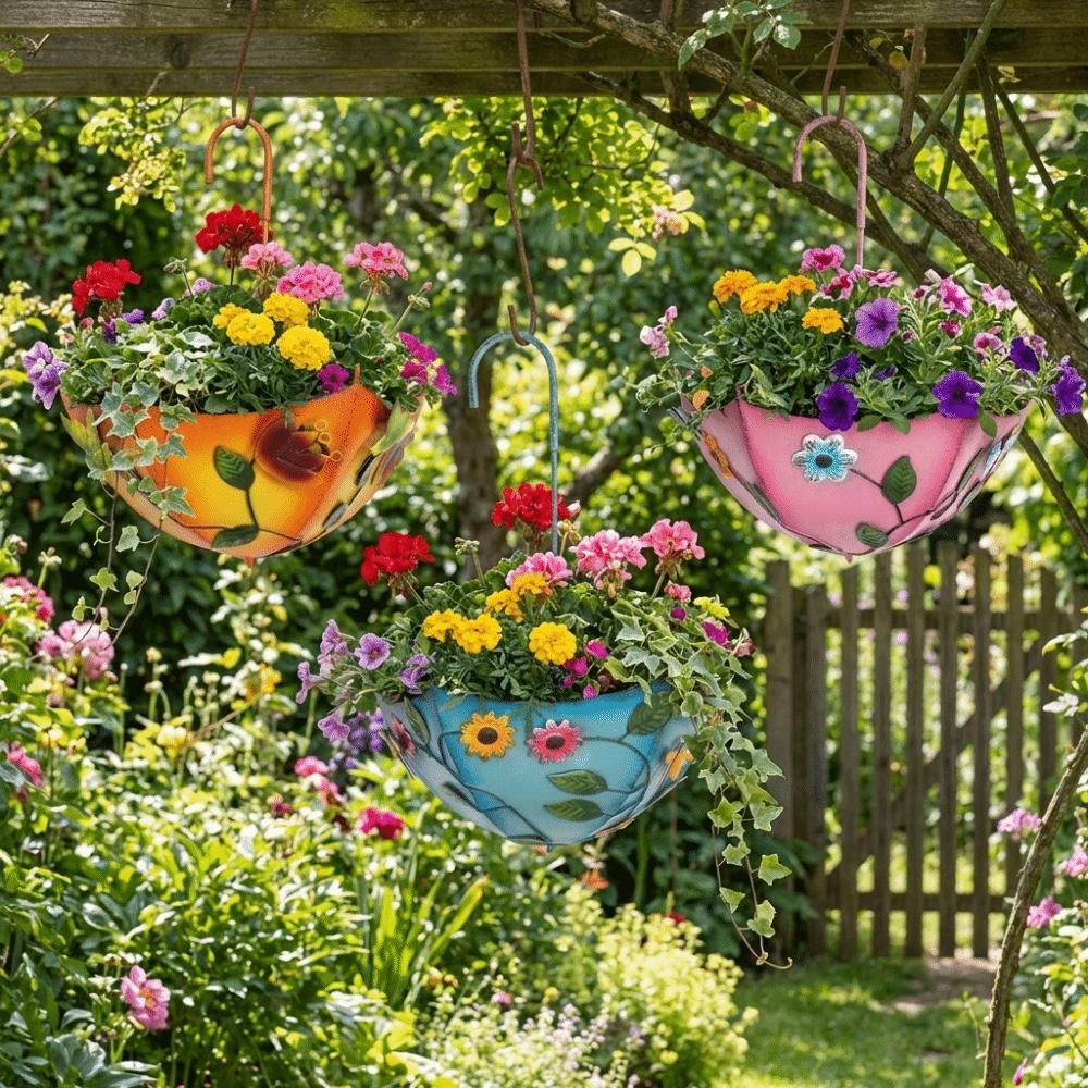 Decorative Umbrella Shaped Flower Pot Wall Mounted Hanging Flower Pot  Farmhouse