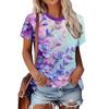 T-shirt da Donna Estiva con Stampa 3D Girocollo Moda Versatile Traspirante Tendenza Casual