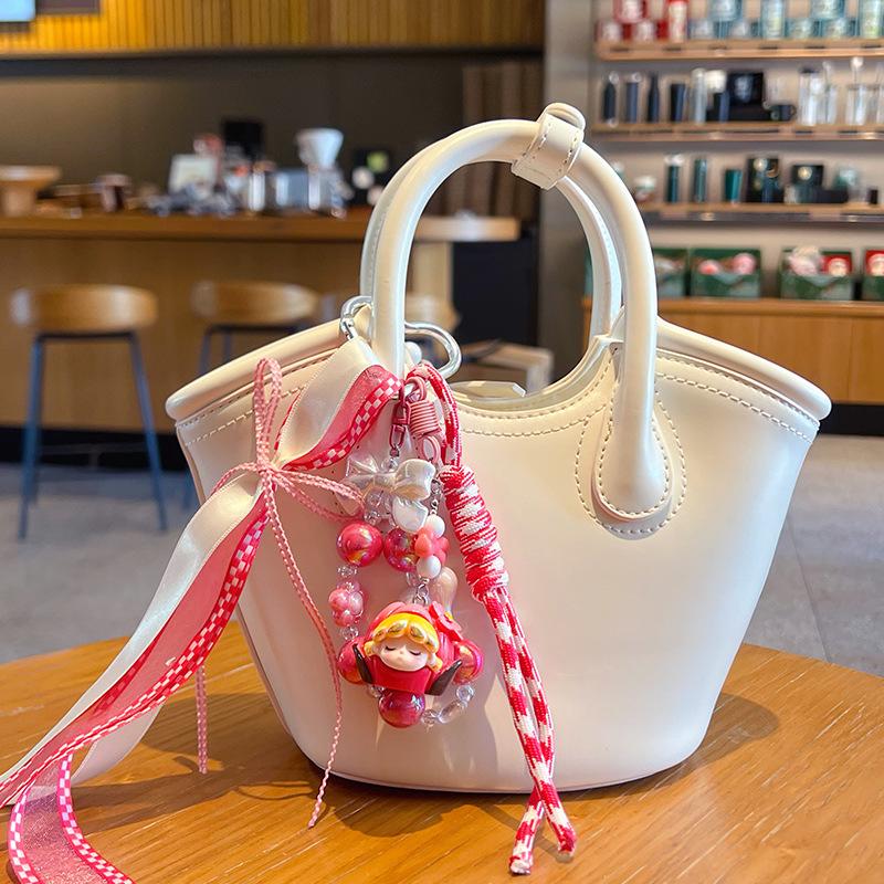 Miu DIY Cute Fruit Hand Rope, Keychain, Schoolbag Pendant, Female Couple, Car Key Chain, Bag, Small Pendant.