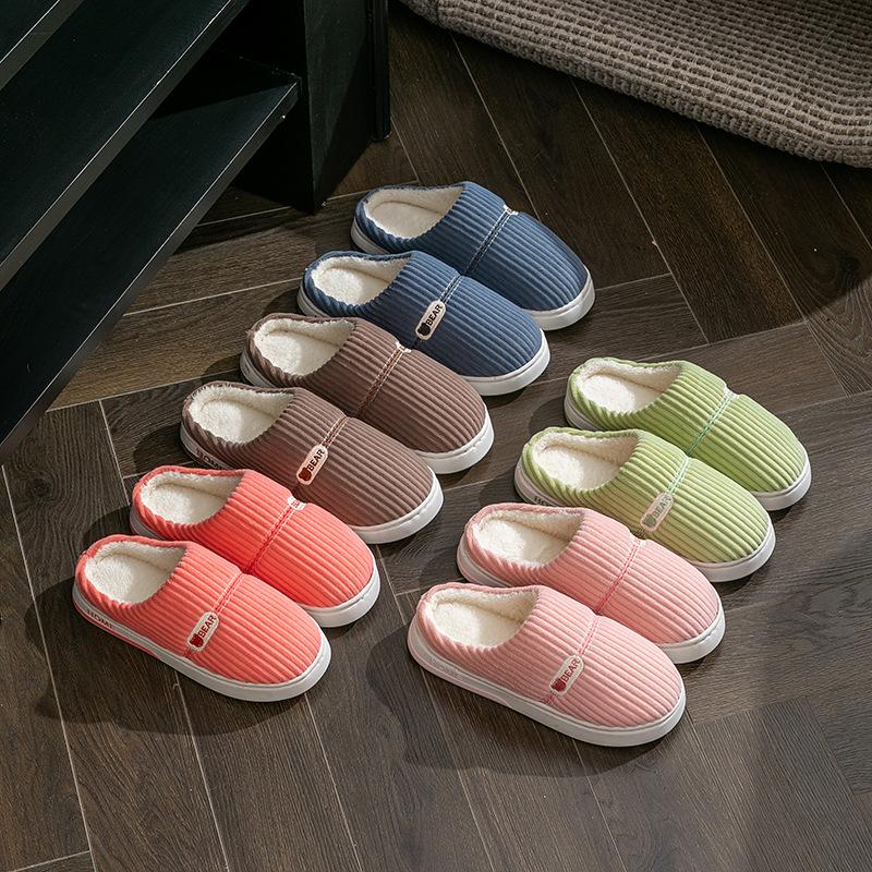 Home cotton slippers autumn and winter thickened warm velvet comfortable dormitory hotel couple shoes