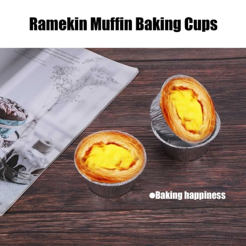 Chaksy 150-Count Aluminum Foil Cupcake Cups, Ramekin Muffin Baking Cups, Disposable Muffin Liners, Ramekin Holder Cups, Aluminum Cupcake Baking Pans,