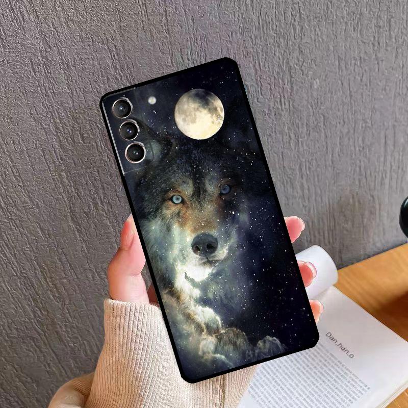 Animal The Wolf Howl Case For Samsung Galaxy S23 S22 S21 Ultra S9 S10 Note 10 Plus Note 20 Ultra S20 FE Cover