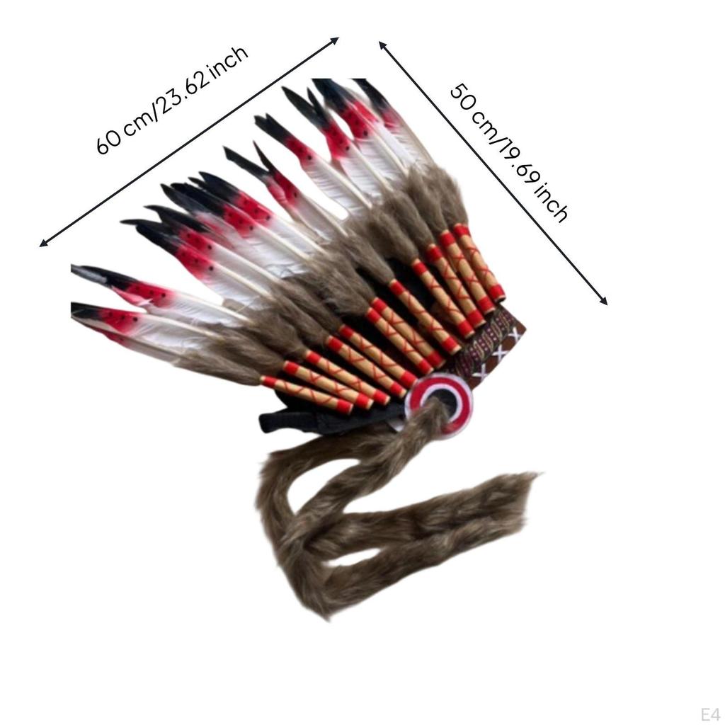 Feather Headdress Feathered Headpiece Theatrical Costume for Artists, Cosplayers,