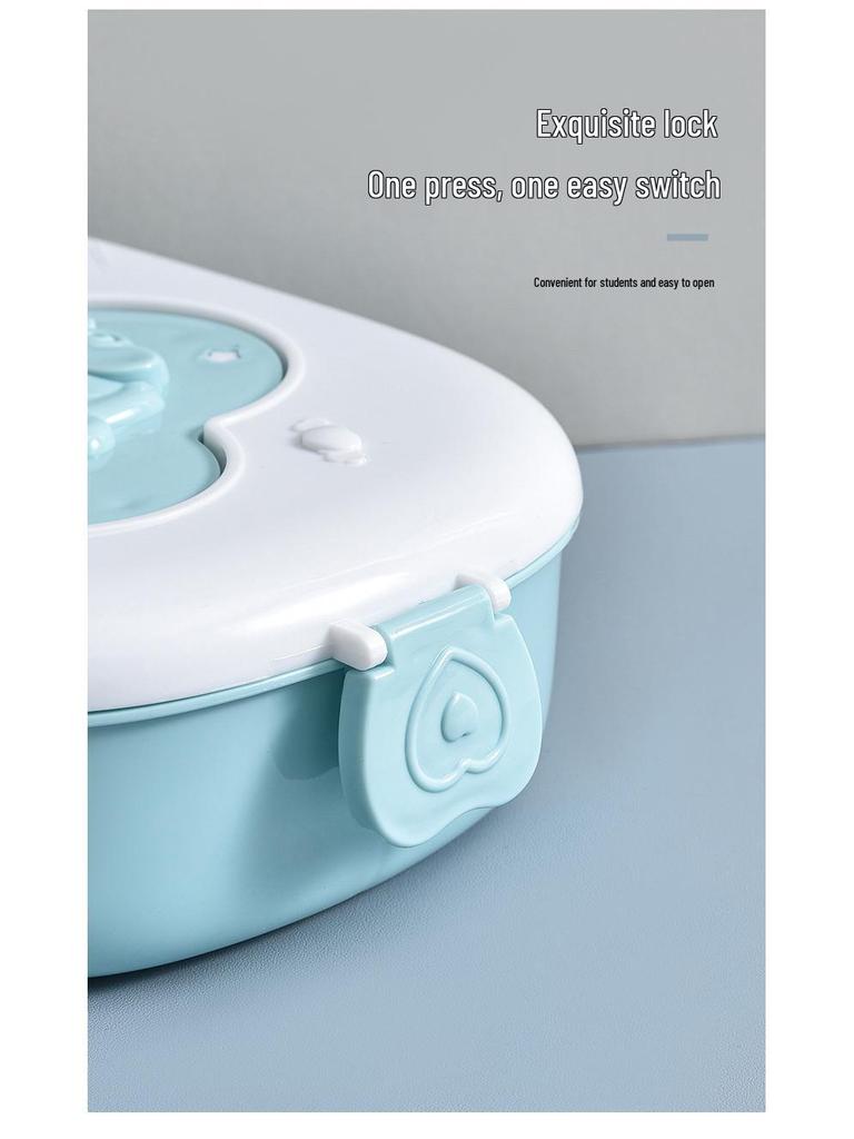 Scatola Bento Ovalare a Cartoni Animati: Lunch Box Portatile con Scomparti, Adatta al Microonde, per Studenti e Adulti