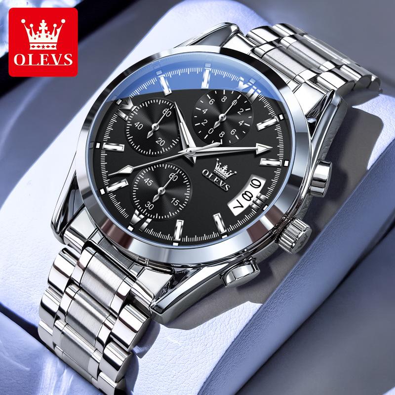 OLEVS Men Watch Multi Functional Waterproof Calendar Chronograph Luxury Brand Original Quartz Watch Men Sports Watch