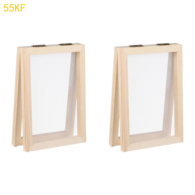 55KF 2Pcs Reusable Mesh Paper Making Frame Handcraft Tool for Handmade Stationery Recycled Art Projects and DIY Crafts