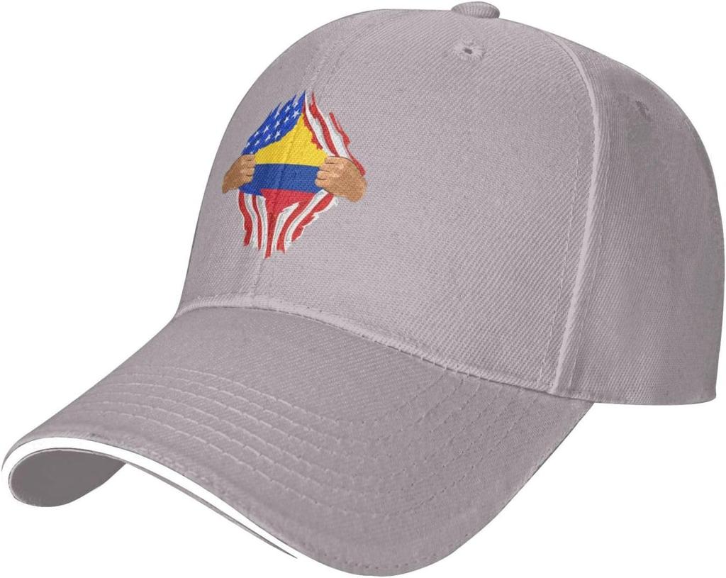 Torn Colombia Flag American Stars Stripes Baseball Cap Unisex Polyester Outdoor Golf Adjustable Sun Hat