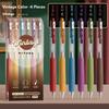 6Colors/Set Press Type Colored Gel Pen Acrylic Painting Students Diary Marking Drawing Colored Pen Colored Neutral Pen Students