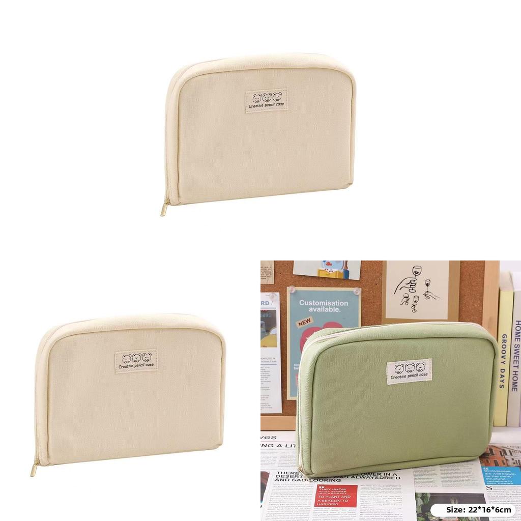 Multifunction Canvas Pencil Case For Students With Large Capacity And Organizer Features