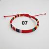 Bracelet Tissé Coloré en Coton-Lin Ajustable Fait Main