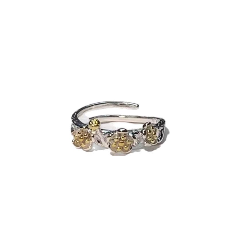 Adjustable Chinese-Style Plum Blossom Ring Adjustable серебряный