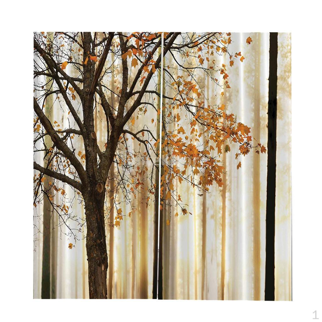 

3D шторы 2 панели для декора гостиной спальни, люверс/окно, 65x59 дюймов autumn tree