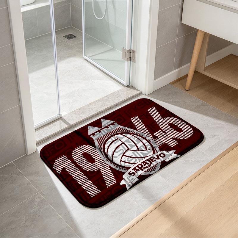 FK Sarajevo Print Flannel Kitchen Mat Christmas Soft Area Rug Non Slip Floor Carpet Home Decoration