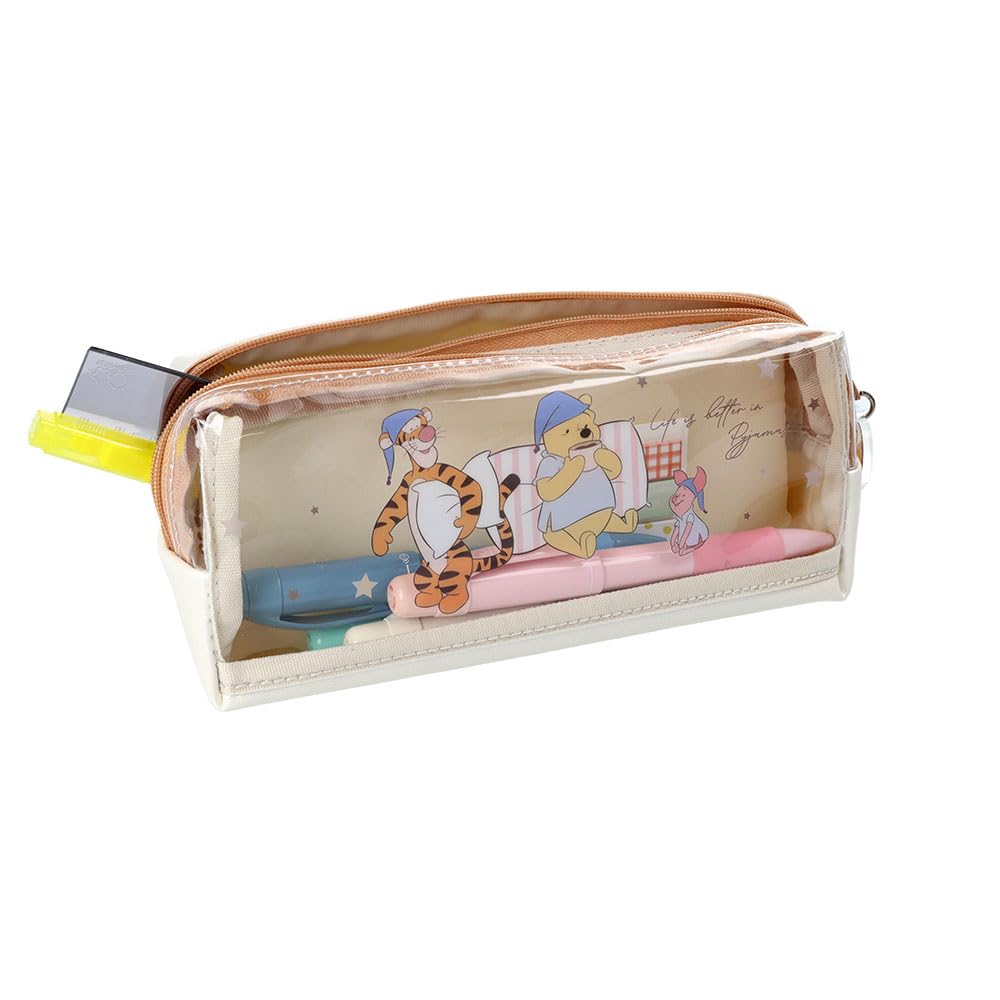 Stationery Winnie the Pooh Disney Goods Pencil Large Capacity Double Zipper Pencil Winnie the S1429698 Sun-Star Case, Case, Pooh,