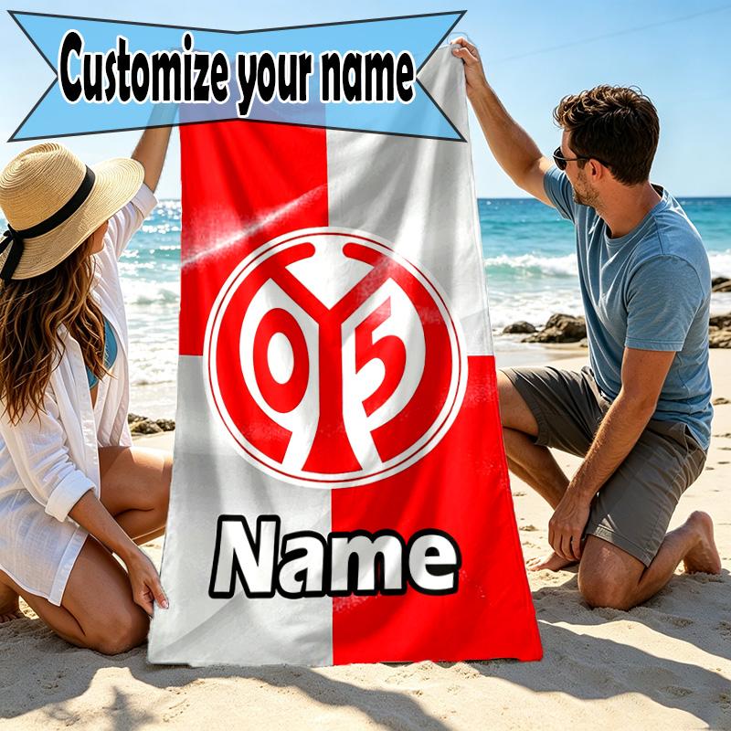 Custom Name Personalized 05 1FSV Mainz 05 Print Beach Towel, for Trip Camping Beach Party Home Decor, Birthday Gift for Family & Friends