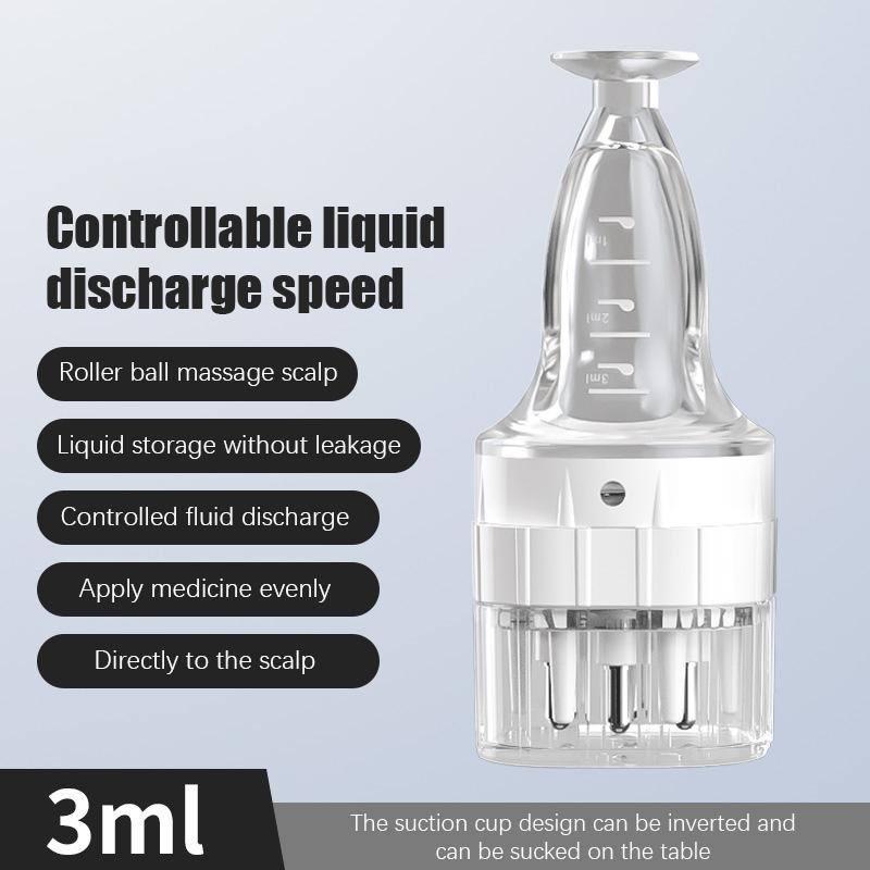 Šestijehelní aplikátor na pokožku hlavy Tekutý hřeben Kořeny vlasů Medicína Hřeben Vlasy pro růst vlasů Sérum s olejem Vyživující masážní přístroj