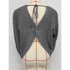 Women Sexy V Neck Backless Cross Strap Loose Pullover Knit Sweater