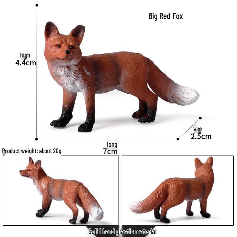 Wild Jungle Animal Models: Mini Pig, Deer, Fox, Squirrel, Elk & Raccoon Toys
