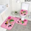 3pcs The Fairly OddParents Pattern Flannel Nonslip Absorbent Washable Decorative Bathroom Home Toilet Seat Cover Mat