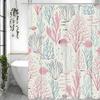 Small Fish Coral Pink Blue Shower Curtain, Bathroom Decorative Shower Curtain, Waterproof Shower Curtain with Hooks