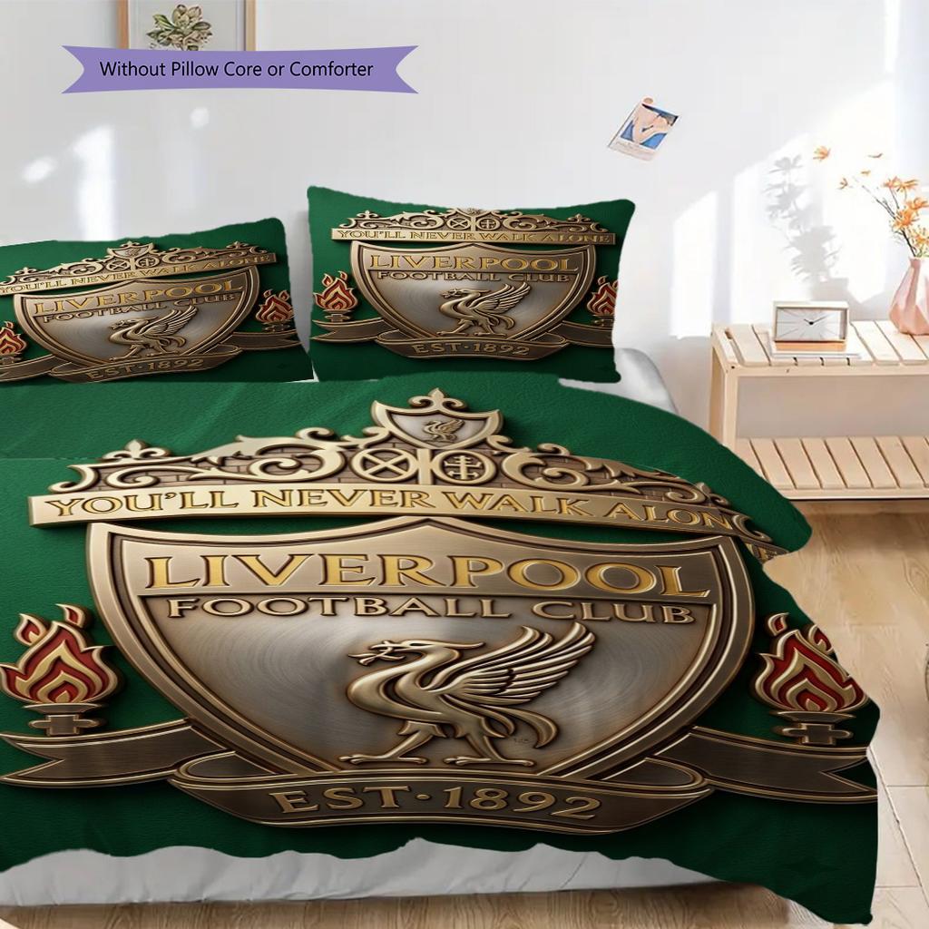 Liverpools Legacy Unity Pride Three-piece set (1 * duvet cover + 2 * pillowcase, without core) 2D Flat Christmas birthday gift Bedding set