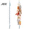 Nursery Room Wall Decor Stuffed Doll Cotton Hanging Storage Chain, Mounted Organizer with Plushie Display Chain Metal Clips, Boho Strap for