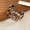 Leder Geometrisch Rund Leopard Zebra Muster Offenes Armband Vintage Armband