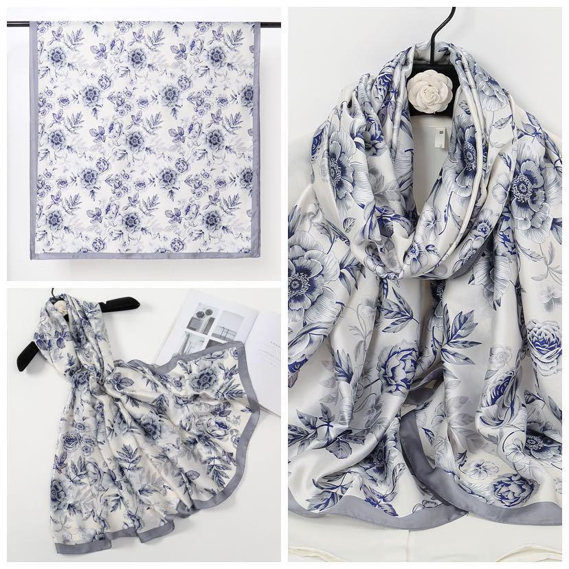 Hochwertiger Sommerseidenschal - Langer, modischer Sonnenschutzschal für Damen