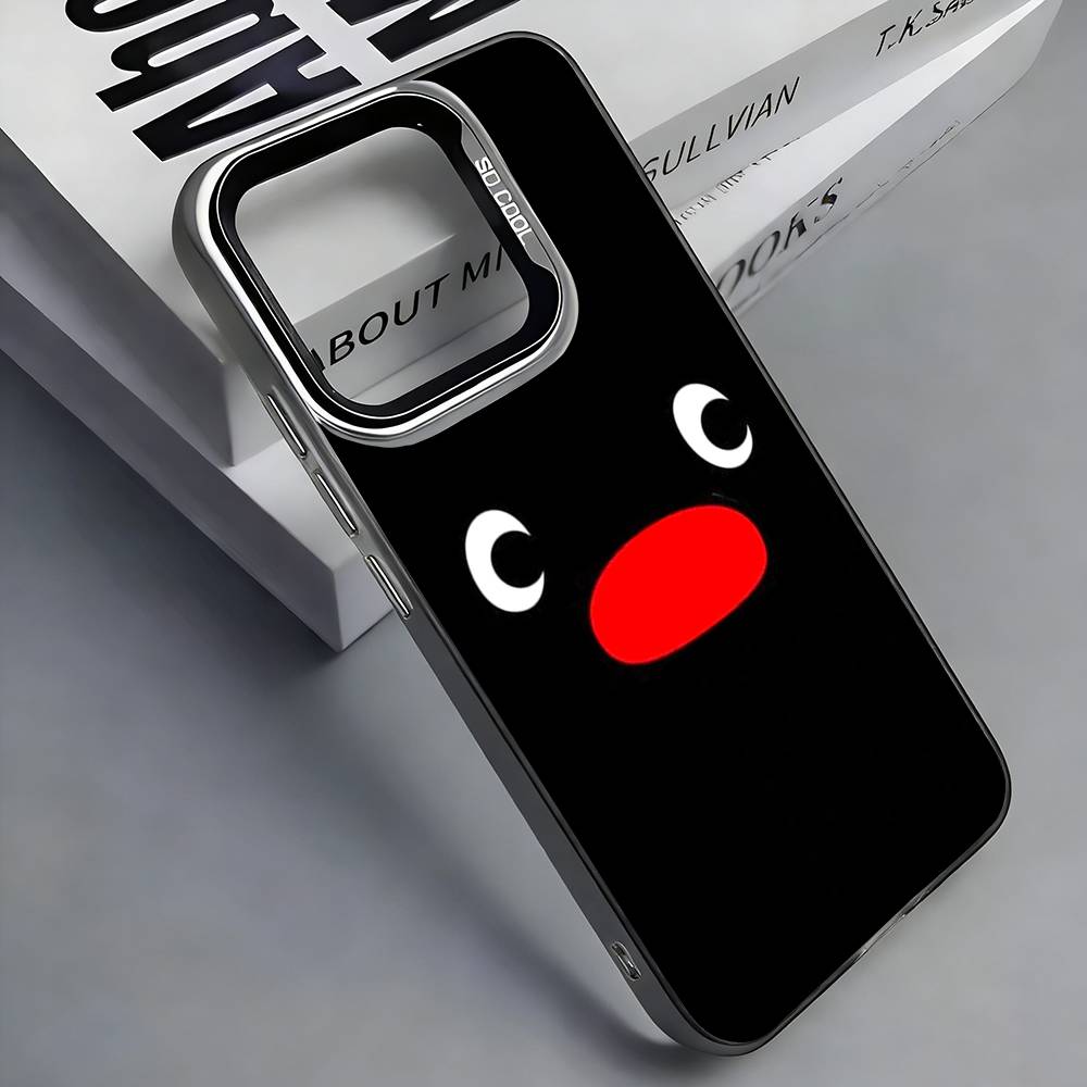 Cute Kawaii P-Penguin Phone Case For iPhone 17,16,15,14,13,12,11 Plus,Pro Max,Colored Silver Phone Case