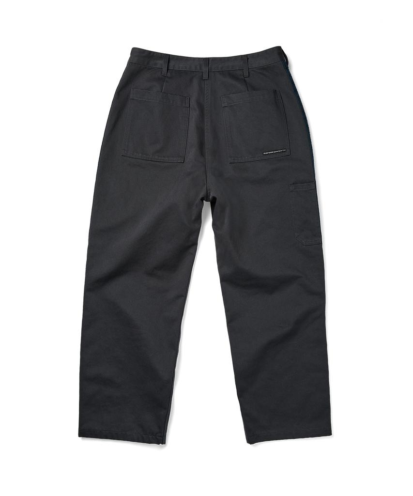 YESEYESEE Side Stripe Work Pants Charcoal