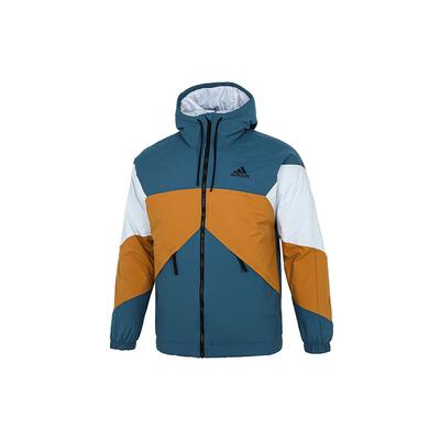 Color Block Spliced Warm Cotton Jacket Men Outerwear Military-Blue GT7396