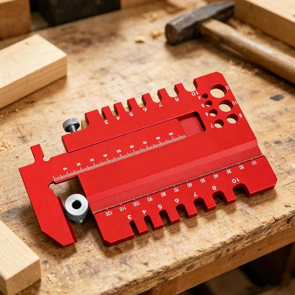 Woodworking Ruler Measuring Gauge Tenon Gauge For Workshop Home Improvement Garage Carpentry Furniture Making Project