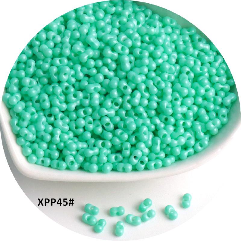 2x4mm Solid Color Glass Peanut Beads for DIY Jewelry & Hair Accessories