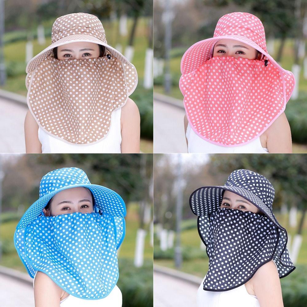

Face And Neck Sunscreen Hat Wide Brim Tea Picking Cap Korean Style Sun Hat Outdoor Sports хакі