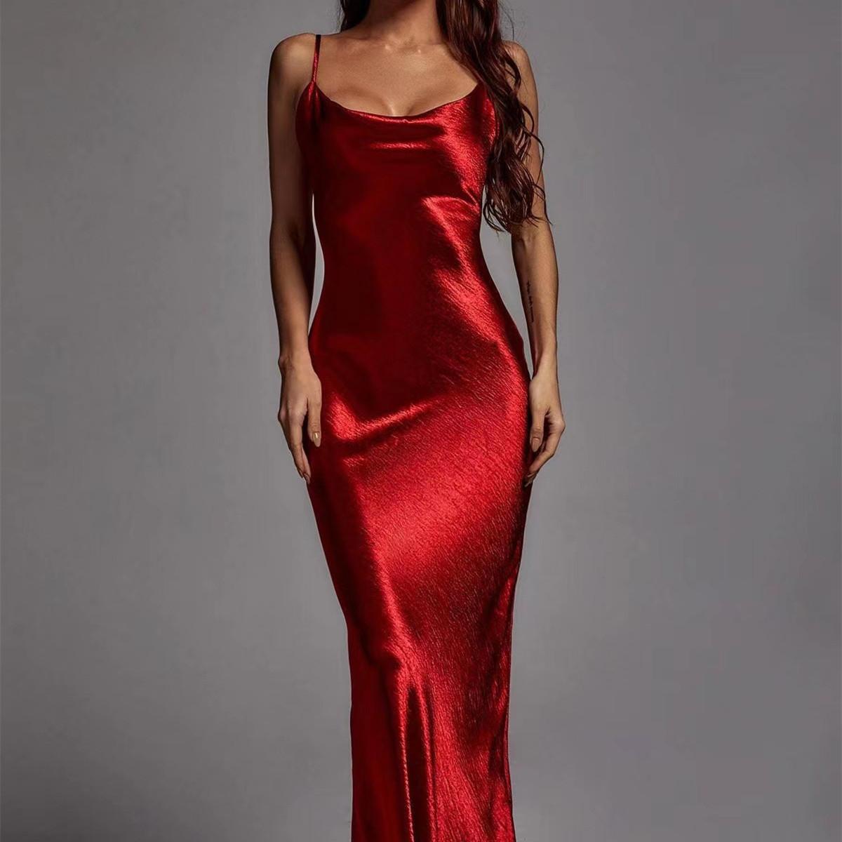 

2023 Женское тонкое тонкое модное длинное платье с дырявой спиной и сексуальным платьем