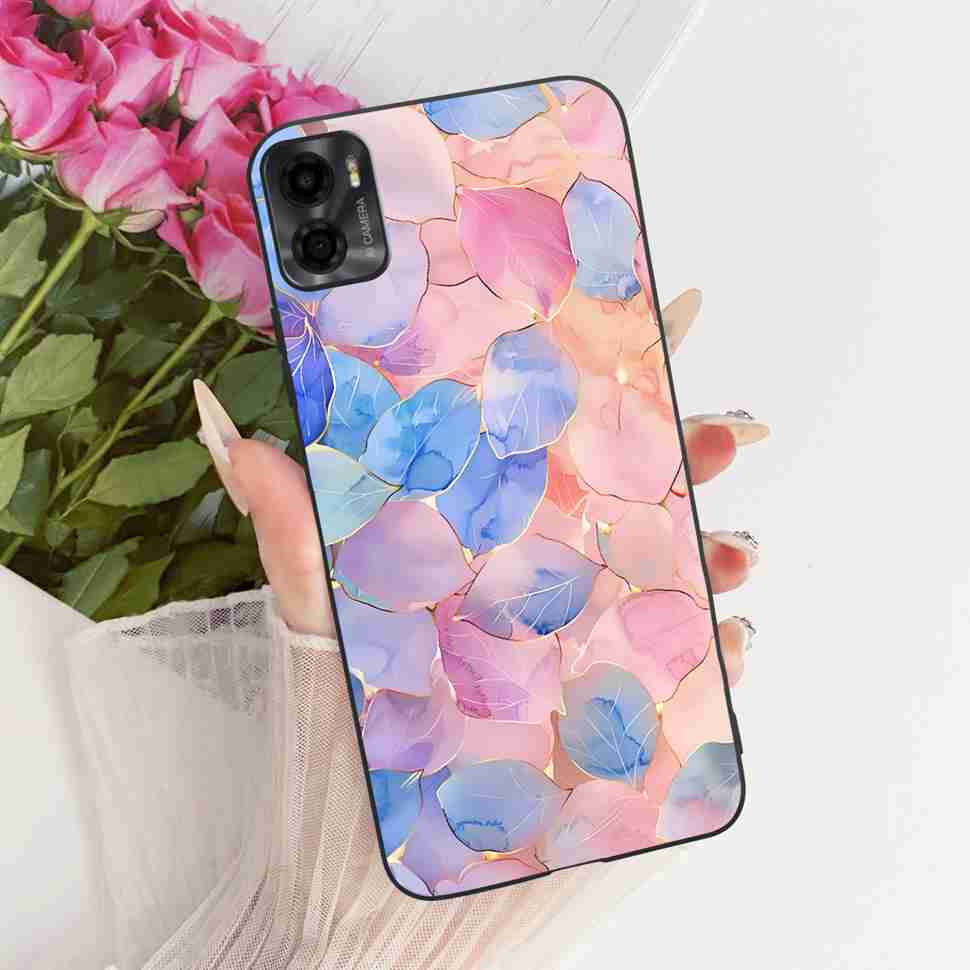 For Motorola Moto E22s 4G 6.5" Case Colorful Flower Cartoon Dragon Silicone TPU Black Cover For MOTO E22s E 22S 4G Phone Shell