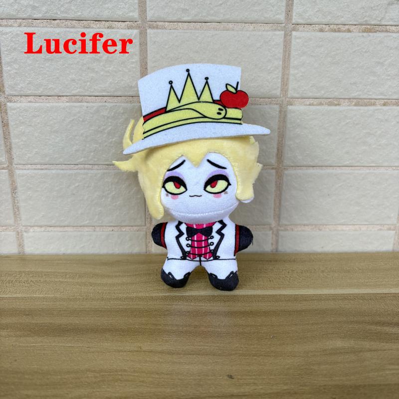 Neueste 12cm Niedliche Lucifer Und Alastor Plüschtiere Schlüsselanhänger Anhänger Anime Hazbin Animation Hotel Charakter Cartoon Plüschtier Puppe About 12cm