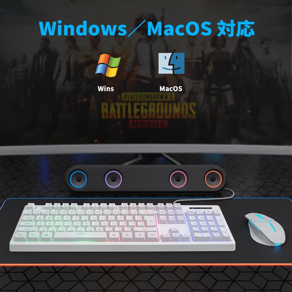 HUO JI Gaming USB with Numeric Quiet RGB 104 Membrane English Floating Compatible with Ergonomic 25 Key 50 Million Keys Durability Keyboard, Wired,