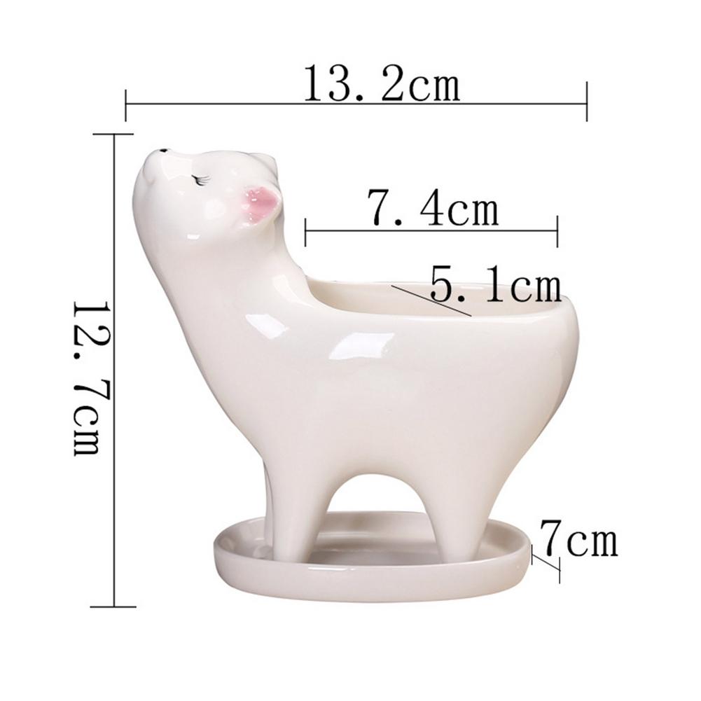 Ceramic Flower Pot Cartoon Animal Plant Flowerpot Balcony Desktop Decorations Cactus Succulent Planter Cute Cat Flowerpot